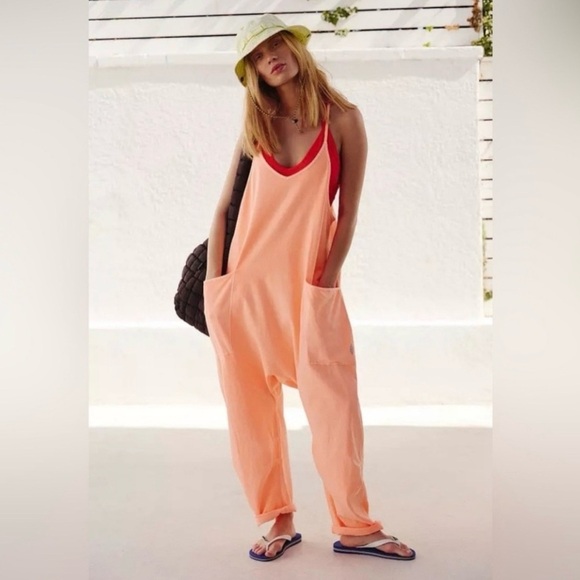 FP Movement by Free People Pants - Free People Movement Hot Shot Onesie in Pastel Peach Size Small NWT